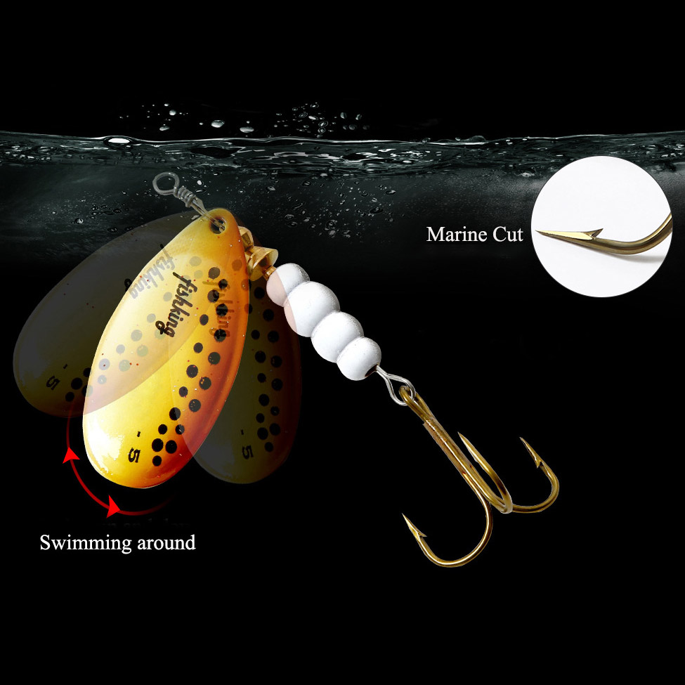 Fishing Hook Treble - 1 個スピナー餌 3.9/4.6/7.4/10.8/15 グラム釣りルアー回転スピナースプーンルアーパイク金属トレブルフック​​釣りルアー