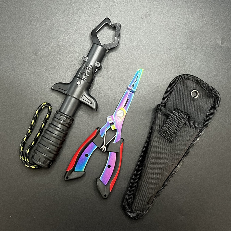 Fishing Hook Sharpener - 釣り用プライヤーとグリッパーセット、魚の口掴み器、釣り用プライヤー、フックリムーバー、アイスフィッシング用スプリットリングプライヤー付き