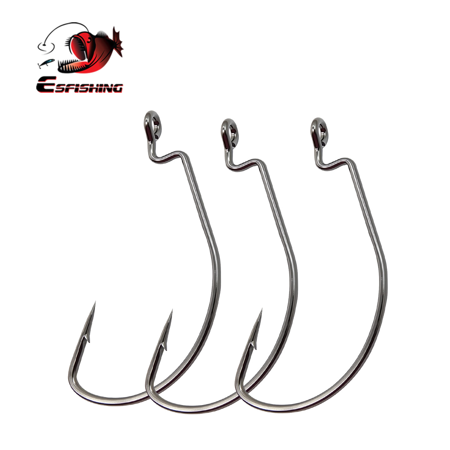 ESFISHING オフセットフック カーボンスチール製釣り - Fishing Hook Size のレビューと価格