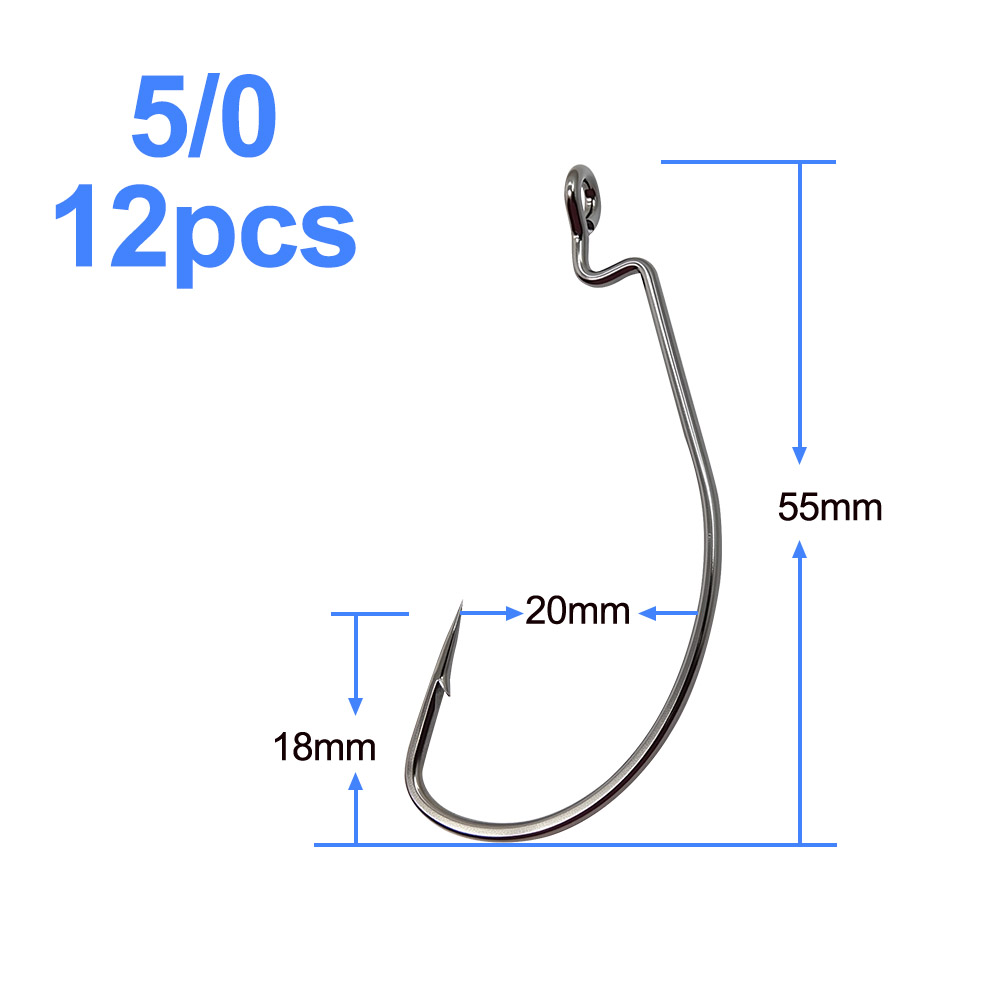 ESFISHING オフセットフック カーボンスチール製釣り - Fishing Hook Size のレビューと価格