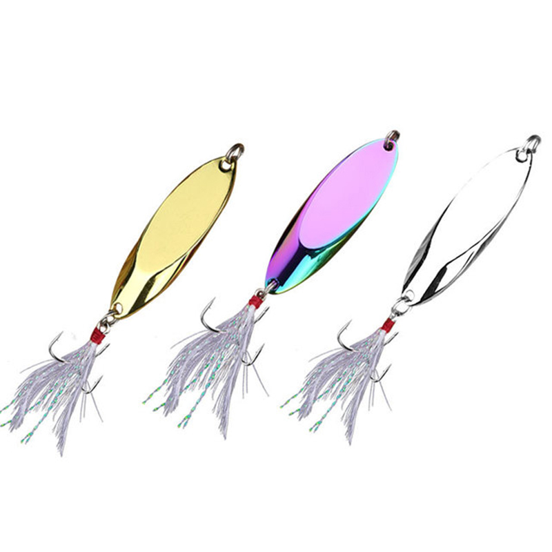 1pc 2.5 グラム-35 グラム金属スプーンルアーシャー - Fishing Hook Treble のレビューと価格