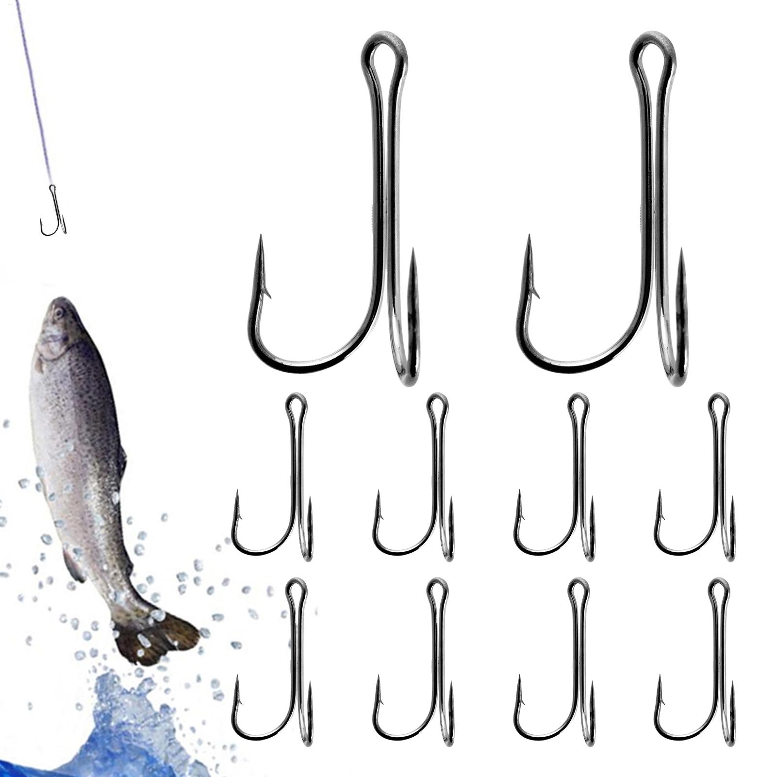 バーブ付きフィッシュフック 10個入り 高炭素鋼 トレブルフ - Fishing Hook Treble のレビューと価格