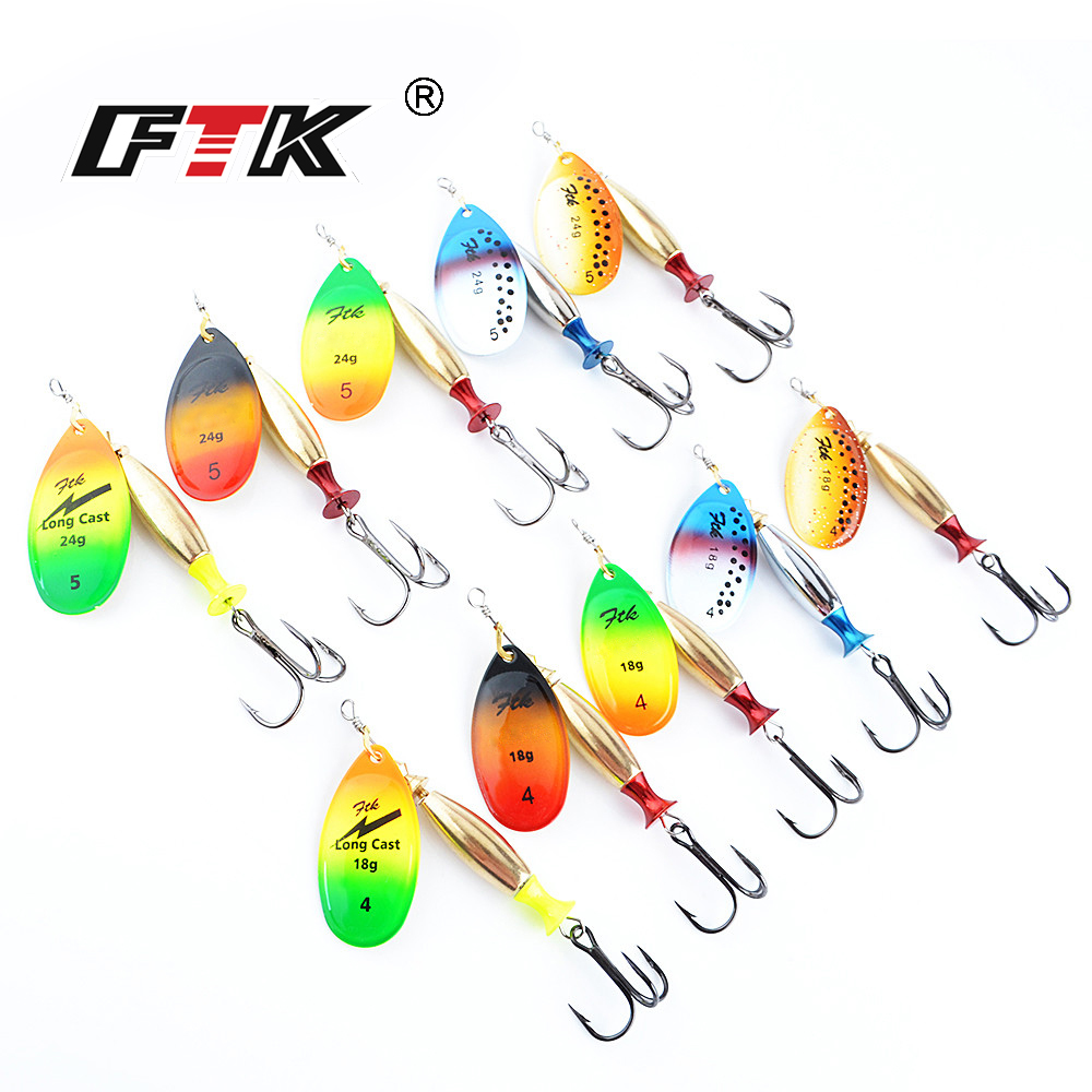 FTK 18g 24g スピナーベイト ハードスプーン バス - Fishing Hook Treble のレビューと価格