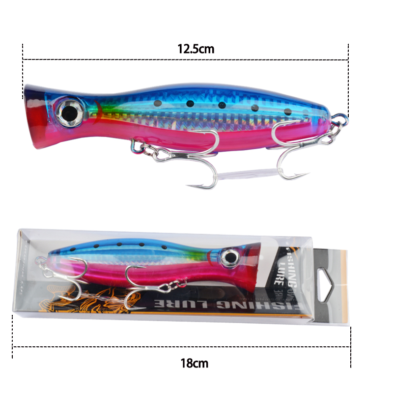 1pc 43 グラムビッグポッパーフローティングワブラー釣り - Fishing Hook Size のレビューと価格