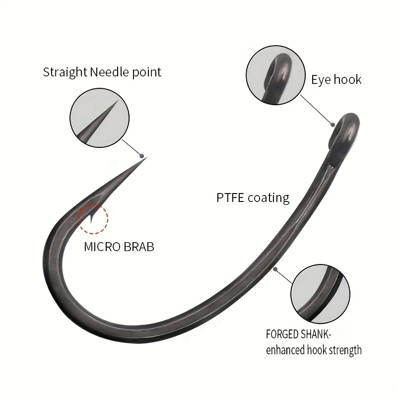 6個入り既製ブローバックヘアリグ - 合金鋼PTFEコーティ - Fishing Hook Size のレビューと価格