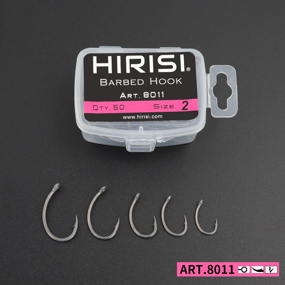 HIRISI-高炭素鋼含有量釣り針,50個,ボックス付き,8 - Fishing Hook Assortment のレビューと価格