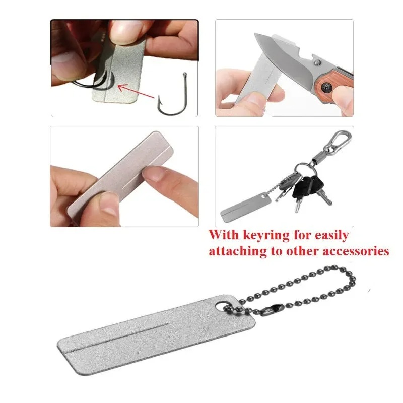 ミニダイヤモンド砥石キーホルダーツール高硬度釣り針ナイフ爪ア - Fishing Hook Sharpener のレビューと価格