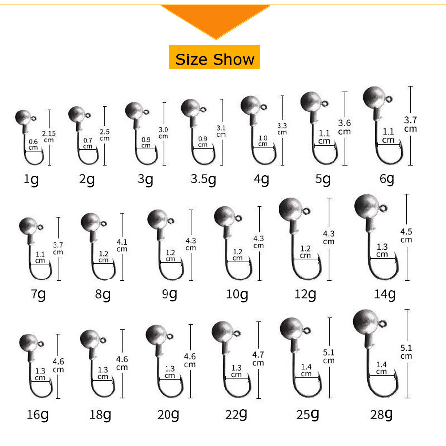 WODJYJ 1g 2g 3g 4g 5g 7g 8g 10 - Fishing Hook Assortment のレビューと価格