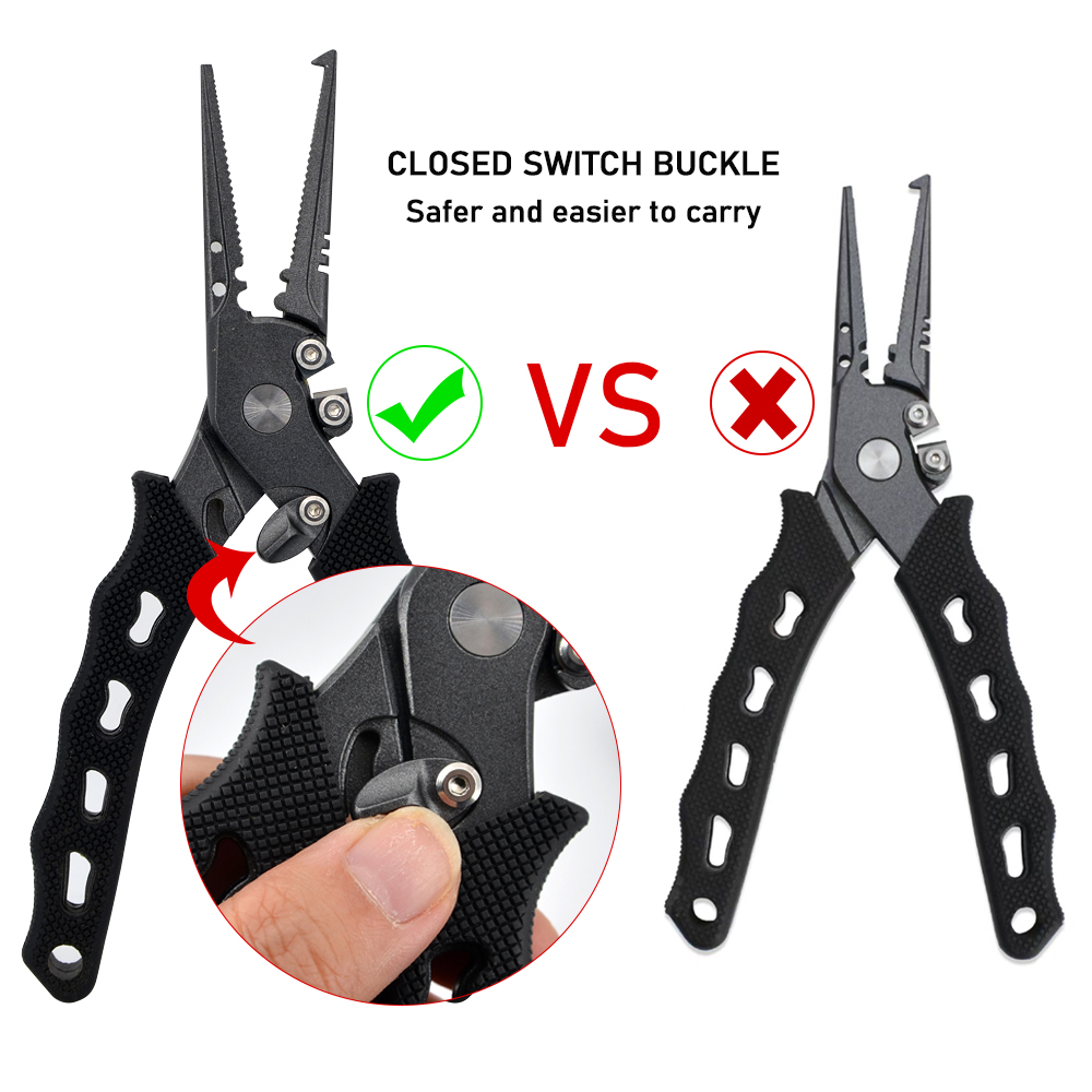 フィッシングプライヤー多機能ステンレス鋼ツールセット編組ライ - Fishing Hook Remover のレビューと価格